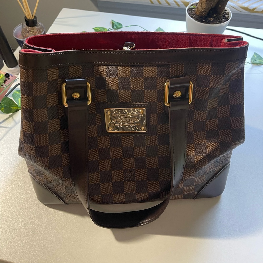Damier Ebene Hampstead MM Louis Vuitton, can video call to show every angle!